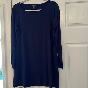 Eileen Fisher Tunic top blouse L navy blue